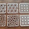 6 onderzetters 10cm vierkant