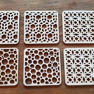 6 onderzetters 10cm vierkant