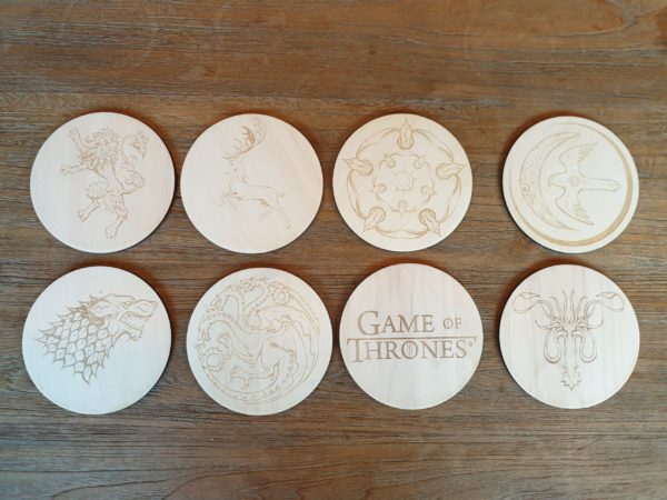 8 onderzetters 10cm Game of Thrones