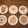 6 onderzetters 10cm Avengers rond