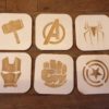 6 onderzetters 10cm Avengers vierkant