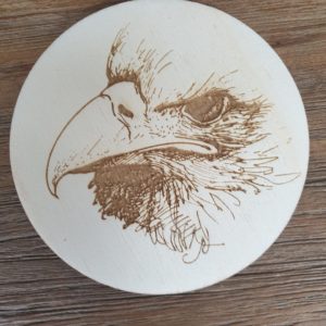 Onderzetter 10cm roofvogel