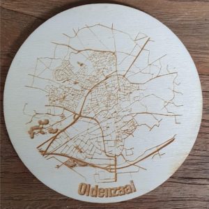 Onderzetter van uw Stad van multiplex 10cm