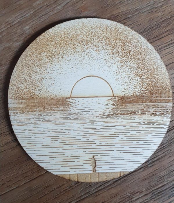onderzetter 10cm zonsondergang