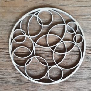 onderzetter 10cm 3mm dik met cirkel patroon