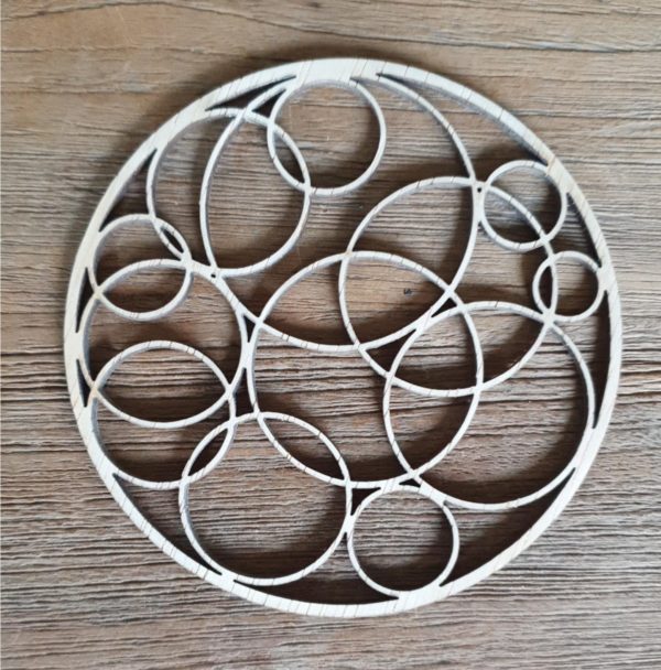 onderzetter 10cm 3mm dik met cirkel patroon