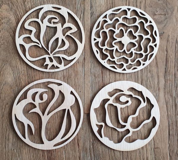 onderzetters met bloemmotief
