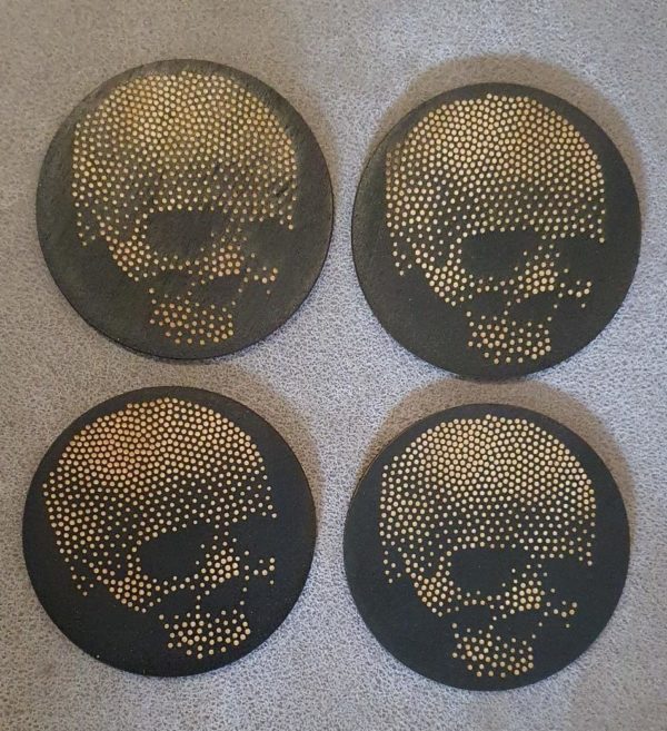 4x onderzetters Skull  #150