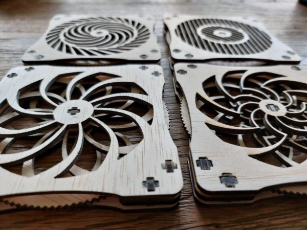 Fidget houten onderzetters Set van 4