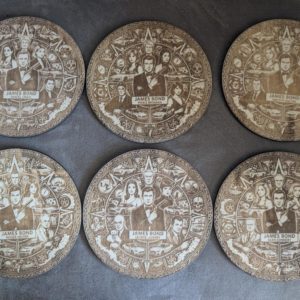 James Bond Houten Pannenonderzetters - Set van 6 - Ø 20 cm