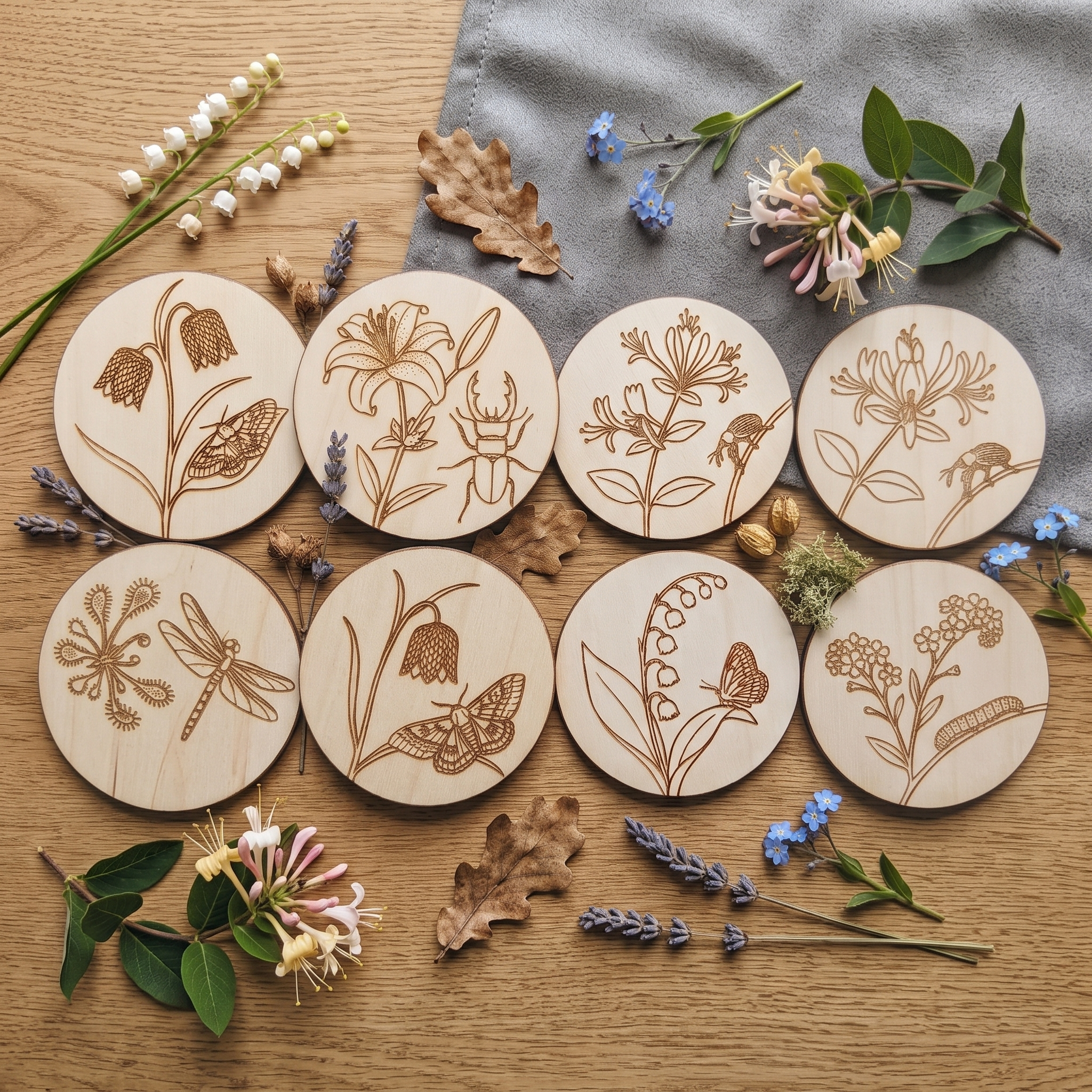 flora en fauna onderzetters