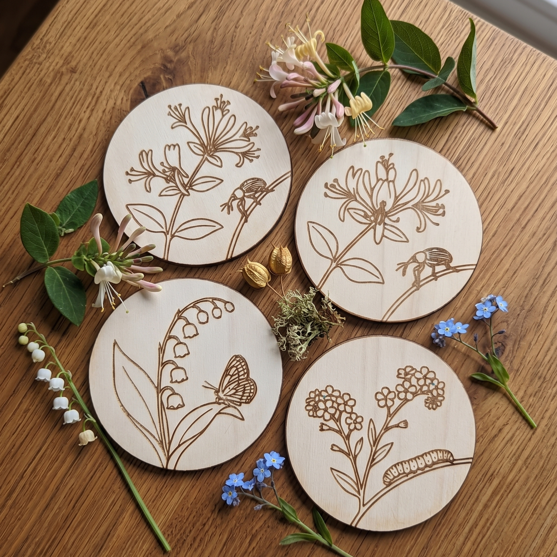 Flora & Fauna Onderzetters 8x 10cm