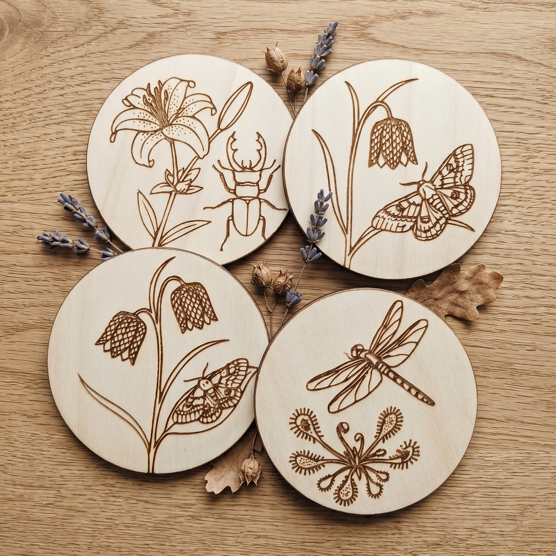 Flora & Fauna Onderzetters 8x 10cm - Afbeelding 3