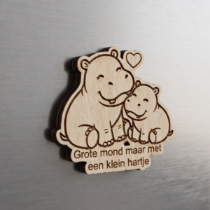 whitebordmagneet'Grote Mond, Klein Hartje' - FoxiBoxi