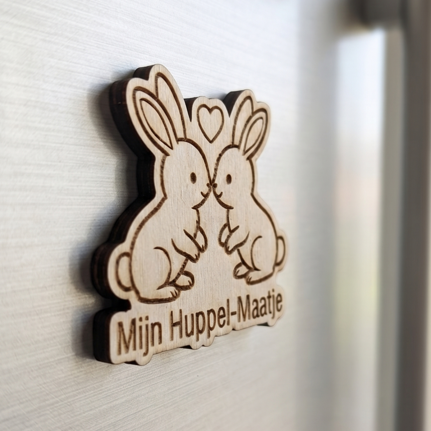 Koelkastmagneet met konijntjes (mijn huppelmaatje)