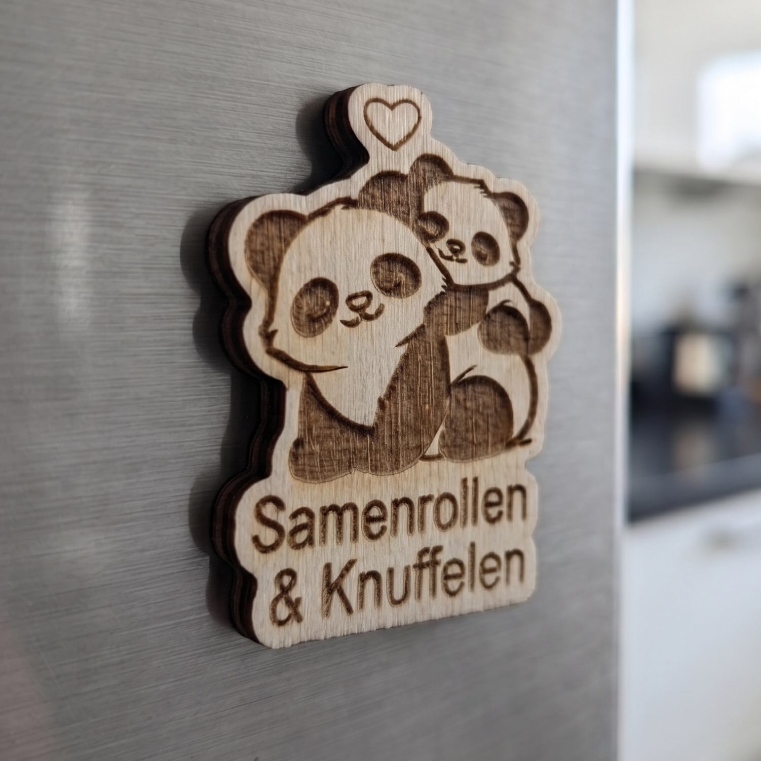 Koelkastmagneet Samen rollen en knuffelen