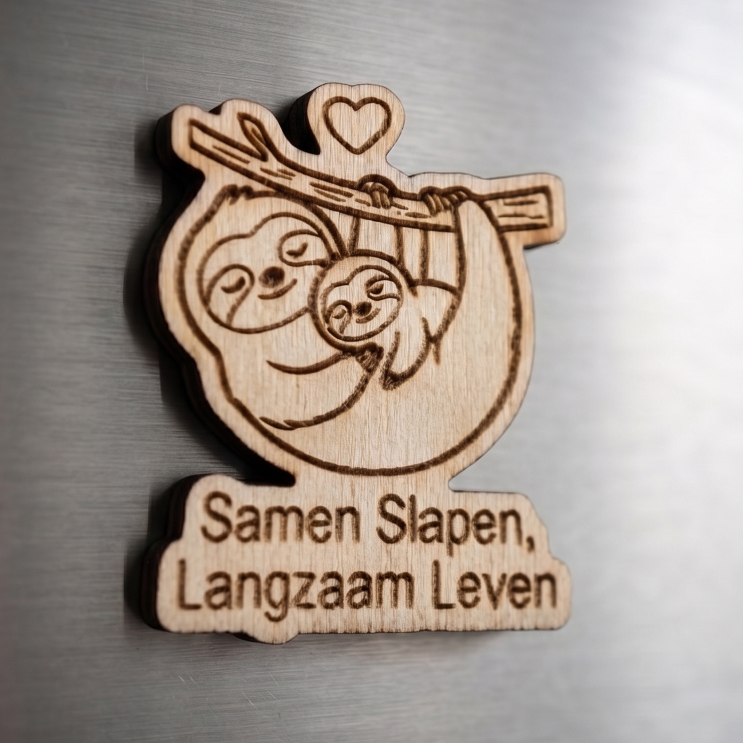 Koelkastmagneet Samen slapen langzaam leven